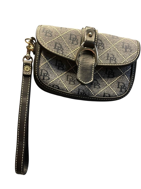 Dooney & Bourke Handbags - Dooney & Bourke Vintage Y2K Signature DB Monogram Wristlet Pouch Black/Gray